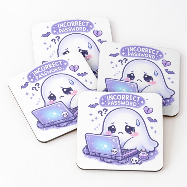 Item preview,  Ghost Forgot Password Funny Cybersecurity Kawaii Spooky designed and sold by Retro Mood Co.