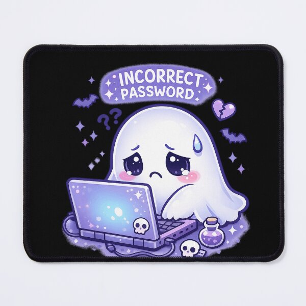 Item preview,  Ghost Forgot Password Funny Cybersecurity Kawaii Spooky designed and sold by Retro Mood Co.