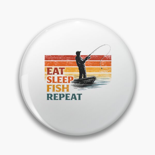 Item preview, Eat Sleep Fish Repeat Retro Sunset designed and sold by GeaSupplyStudio.