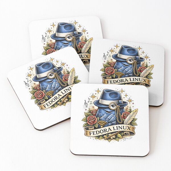 Item preview, Fedora Linux (Vintage Tattoo) designed and sold by Fakecactus Designs.