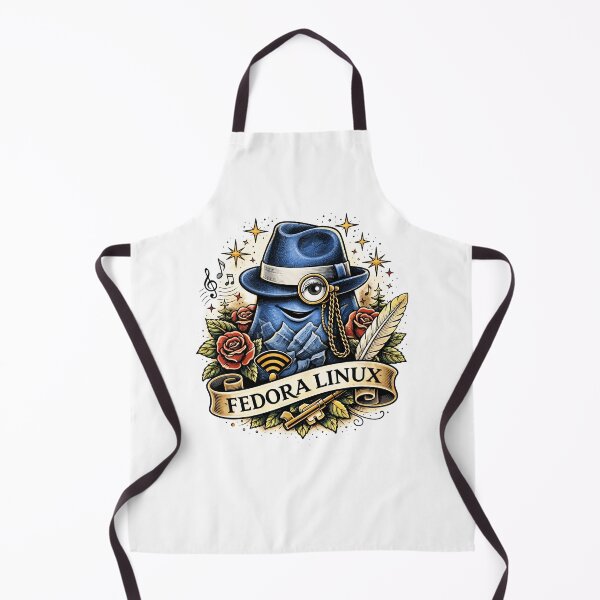 Item preview, Fedora Linux (Vintage Tattoo) designed and sold by Fakecactus Designs.