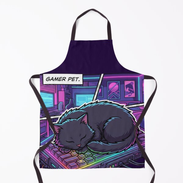 Item preview, Cyberpunk Hacker Cat Sleeping On RGB Gaming Keyboard designed and sold by Retro Mood Co.