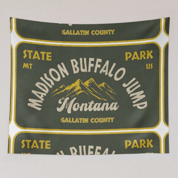 Item preview, Madison Buffalo Jump State Park, Gallatin County, Montana, badge design designed and sold by Wanderful-roads.
