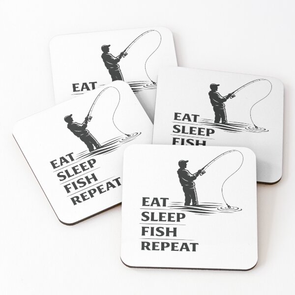 Item preview, Eat Sleep Fish Repeat Minimalist Line Art designed and sold by GeaSupplyStudio.