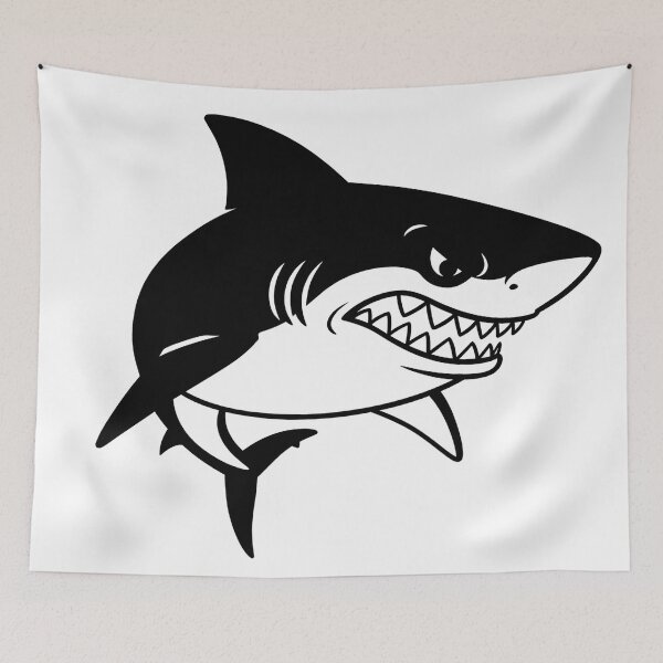 Item preview,  Angry Great White Shark Line Art designed and sold by mirojurin by AXXISS .