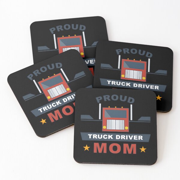Item preview, Proud Truck Driver Mom - Red Semi Truck Front View stars Design designed and sold by TruckerGiftCo.