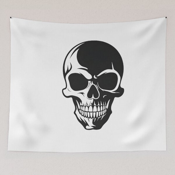 Item preview, Minimal skull logo, sarcastic vibe, dark humor aesthetic, clean vector, designed and sold by hawai3000.