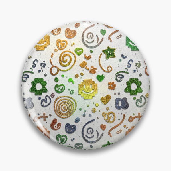 Item preview, A colorful pattern of whimsical shapes and symbols on a white background designed and sold by Creative88Art.