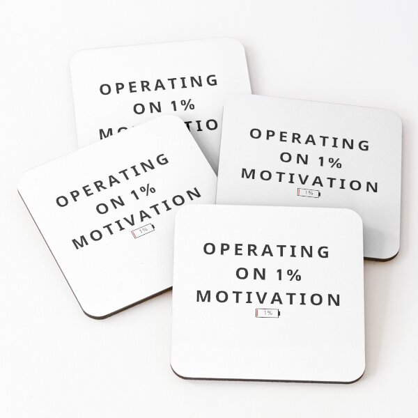 Item preview, Operating On 1% Motivation – Funny Low Energy Minimalist Design designed and sold by CH-4TEE.