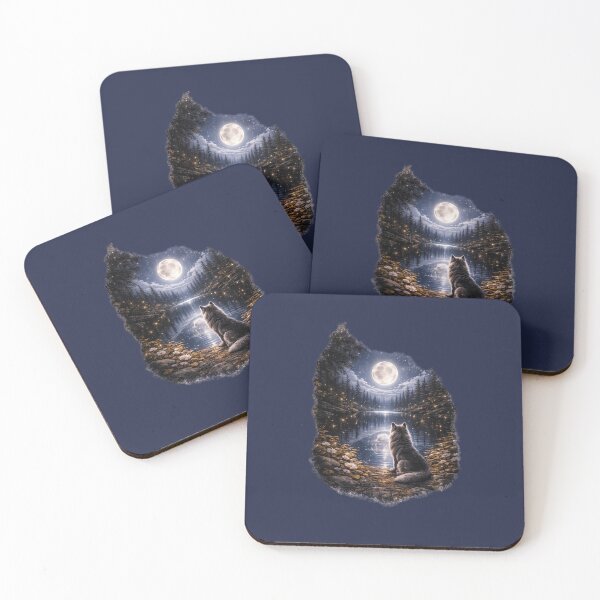 Item preview, Moonlit Wolf – Mystical Night Wolf Art, Forest Lake Reflection, GeoWild Designs designed and sold by GeoWild Designs.