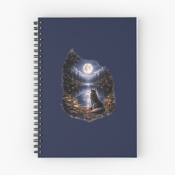 Item preview, Moonlit Wolf – Mystical Night Wolf Art, Forest Lake Reflection, GeoWild Designs designed and sold by GeoWild Designs.