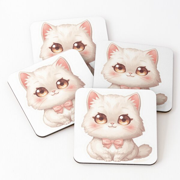 Item preview, Coquette White Cat Pink Bow Kawaii Sticker designed and sold by funnyshop222.