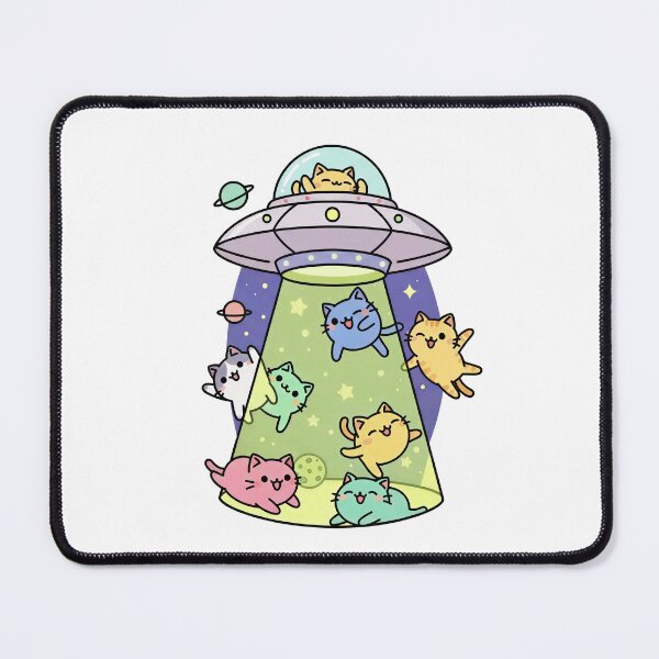 Item preview, Cute UFO Cat Sticker – Kawaii Space Cats Cartoon Illustration for Cat Lovers designed and sold by Timegraf.