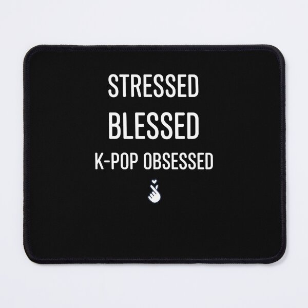 Item preview, Stressed Blessed K-Pop Obsessed Finger Heart designed and sold by snowry.