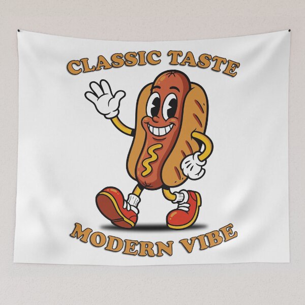 Item preview, Classic Taste, Modern Vibe - Retro Hotdog Mascots designed and sold by KozbiDesign.