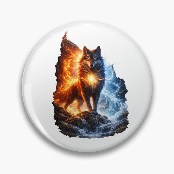 Item preview, Wolf Fire and Ice – Elemental Wolf Art, Fantasy Wolf Design, GeoWild Designs designed and sold by GeoWild Designs.