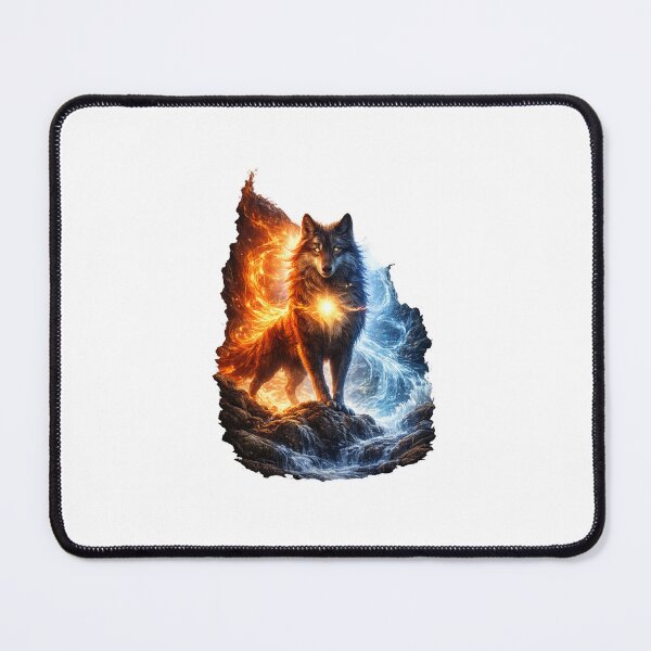 Item preview, Wolf Fire and Ice – Elemental Wolf Art, Fantasy Wolf Design, GeoWild Designs designed and sold by GeoWild Designs.