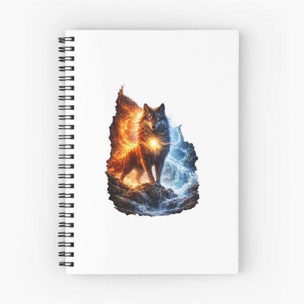 Item preview, Wolf Fire and Ice – Elemental Wolf Art, Fantasy Wolf Design, GeoWild Designs designed and sold by GeoWild Designs.