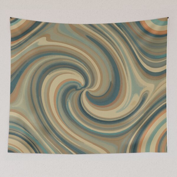 Item preview, Retro Earth Tone Liquid Swirl Pattern – Vintage Abstract Marble Waves Design designed and sold by RidaSalArt.