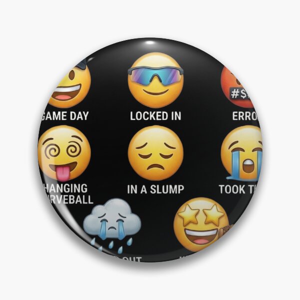 Item preview, Funny Baseball Feels Emoji Mood Chart designed and sold by VGAfanatic.
