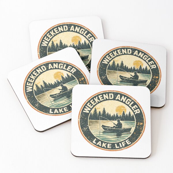 Item preview, Weekend Angler Lake Life Vintage Fishing Badge designed and sold by GeaSupplyStudio.