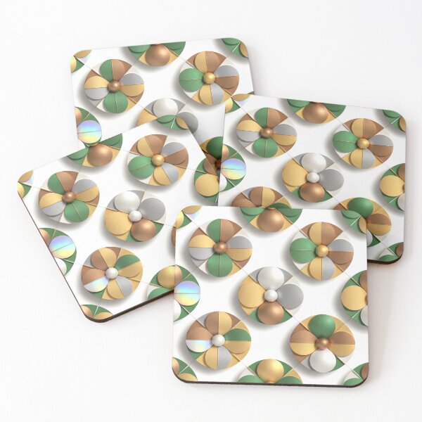 Item preview, A colorful arrangement of abstract geometric shapes in a repeating pattern designed and sold by Creative88Art.