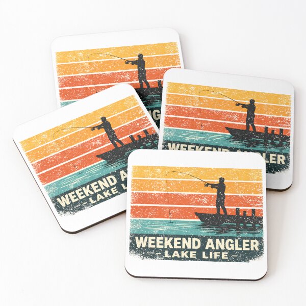 Item preview, Weekend Angler Lake Life Retro Sunset Dock designed and sold by GeaSupplyStudio.