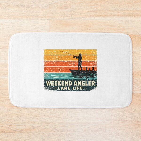 Item preview, Weekend Angler Lake Life Retro Sunset Dock designed and sold by GeaSupplyStudio.
