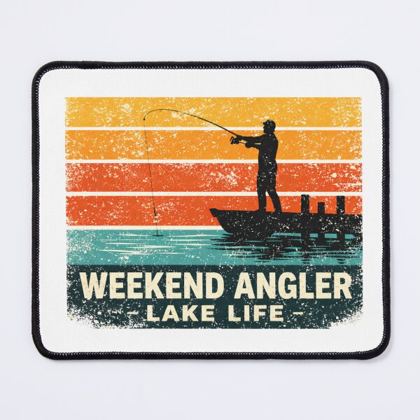 Item preview, Weekend Angler Lake Life Retro Sunset Dock designed and sold by GeaSupplyStudio.