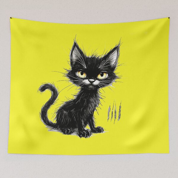 Item preview, Black Kitten Rufus designed and sold by Poppflix-TM.