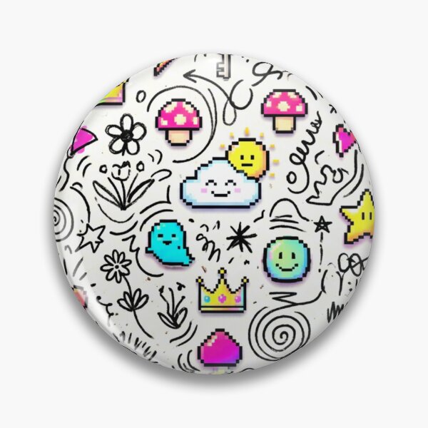 Item preview, A colorful illustration of whimsical doodles and playful cartoon characters designed and sold by Creative88Art.