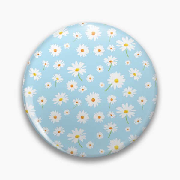 Item preview, White Daisy Pattern on Sky Blue Aesthetic Floral Design designed and sold by tronictees.