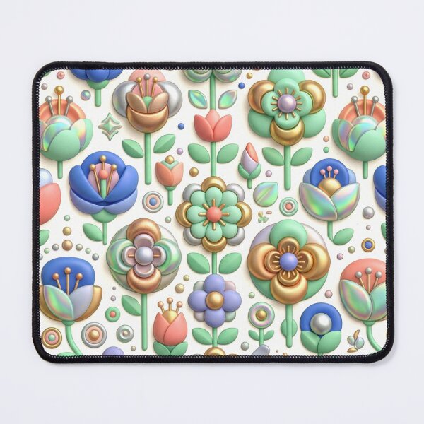 Item preview, A colorful floral pattern with various flowers and leaves on a white background designed and sold by Creative88Art.
