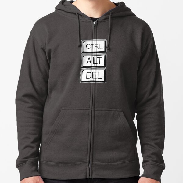 Control Alt Delete Computer User Art Zipped Hoodie