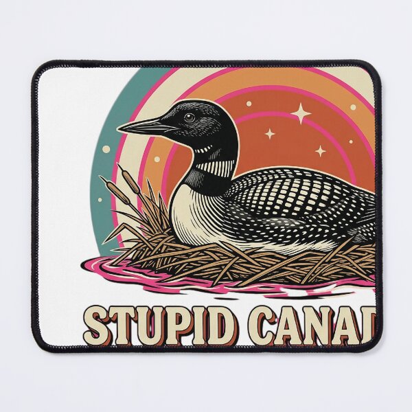 Item preview, Stupid Canadian Wolf Bird Loon Retro Lake Art designed and sold by JMDesignHub.