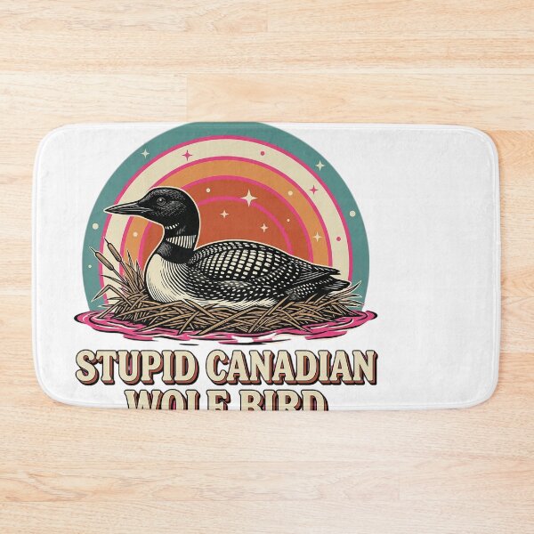 Item preview, Stupid Canadian Wolf Bird Loon Retro Lake Art designed and sold by JMDesignHub.