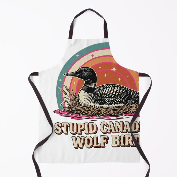 Item preview, Stupid Canadian Wolf Bird Loon Retro Lake Art designed and sold by JMDesignHub.