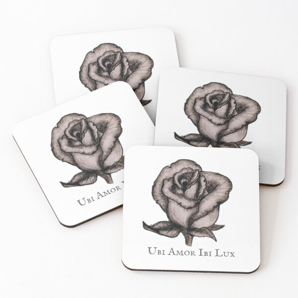 Item preview, Charcoal Rose Drawing - Ubi Amor Ibi Lux Latin Quote designed and sold by Lauretius.