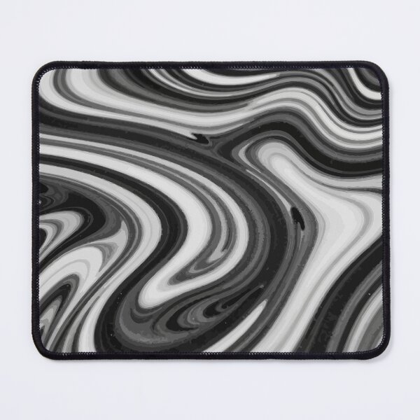 Item preview, Black and White Liquid Marble Swirl – Modern Abstract Fluid Art Pattern designed and sold by RidaSalArt.