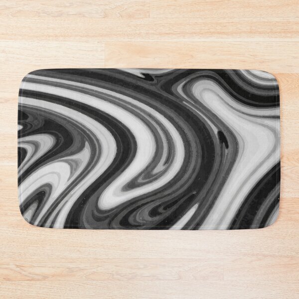 Item preview, Black and White Liquid Marble Swirl – Modern Abstract Fluid Art Pattern designed and sold by RidaSalArt.