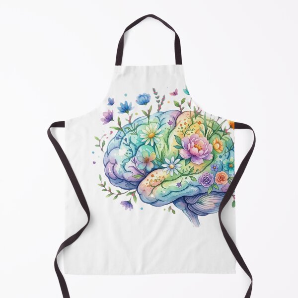 Item preview, Watercolor Floral Brain Mental Wellness Design designed and sold by JMDesignHub.