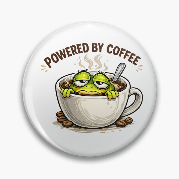 Item preview, Energy-Charging Coffee Frog – Morning Boost Cartoon designed and sold by Dinaelsherkawy.