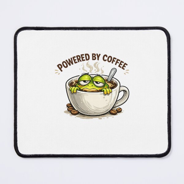 Item preview, Energy-Charging Coffee Frog – Morning Boost Cartoon designed and sold by Dinaelsherkawy.