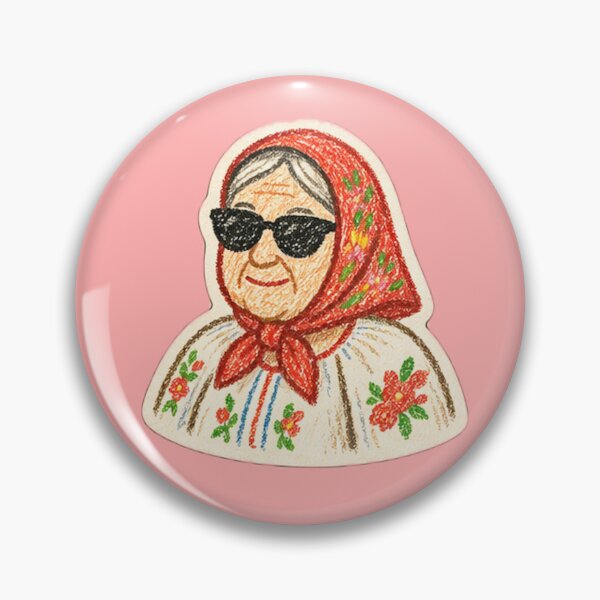 Item preview, Sticker Bunicuță Cool cu Ochelari – Design Tradițional Românesc cu Atitudine designed and sold by randomdesignsnearme.