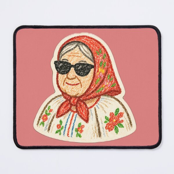 Item preview, Sticker Bunicuță Cool cu Ochelari – Design Tradițional Românesc cu Atitudine designed and sold by randomdesignsnearme.