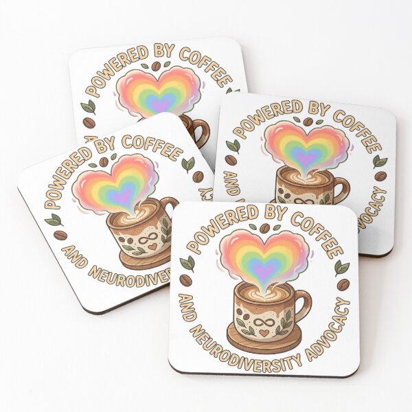 Item preview, Powered By Coffee Neurodiversity Advocacy designed and sold by JMDesignHub.