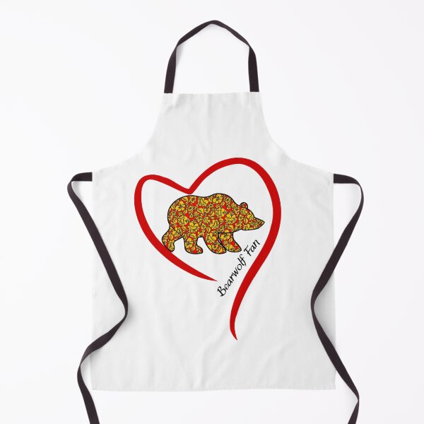Item preview, Khokhloma Style Bear in a Heart Shape. Bearwolf Fan designed and sold by ShrimpAndGrits.