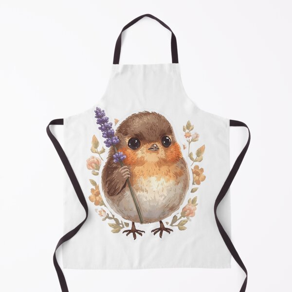 Item preview, Chubby Robin Holding Lavender Sprig Sticker designed and sold by funnyshop222.