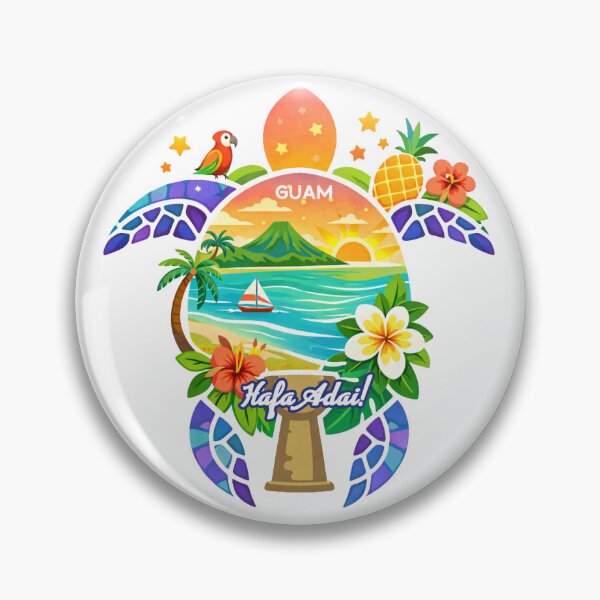 Item preview, I Love Guam Hafa Adai Turtle Tropical Colorful Art designed and sold by cherrylimportfolio.