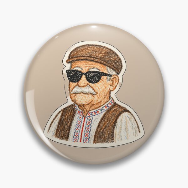 Item preview, Sticker Bunicul Cool cu Ochelari – Design Tradițional Românesc Amuzant designed and sold by randomdesignsnearme.